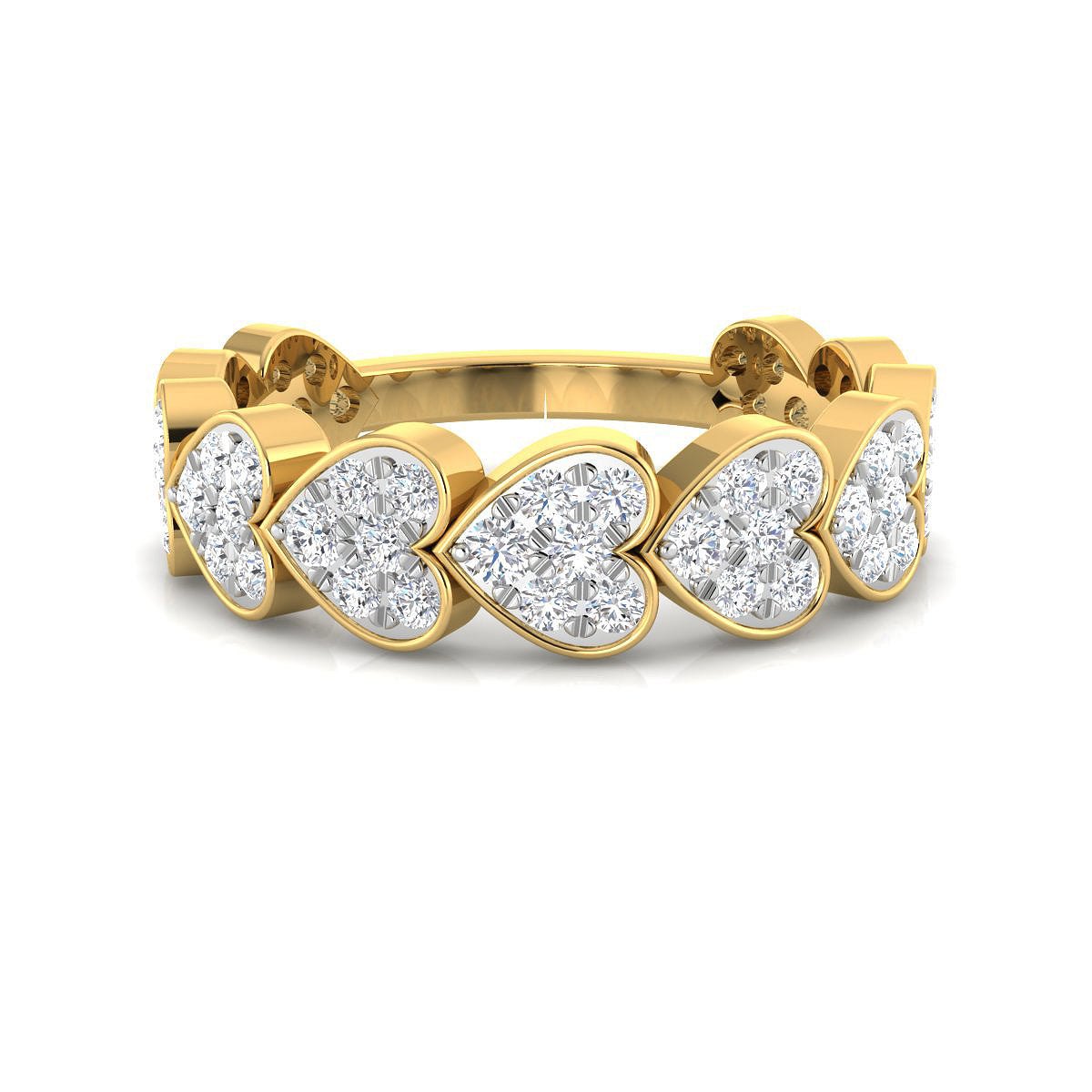 Anillo Corazones de Vermeil con Diamantes Creados