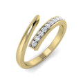 Anillo Cruzado con Diamantes Creados en Vermeil