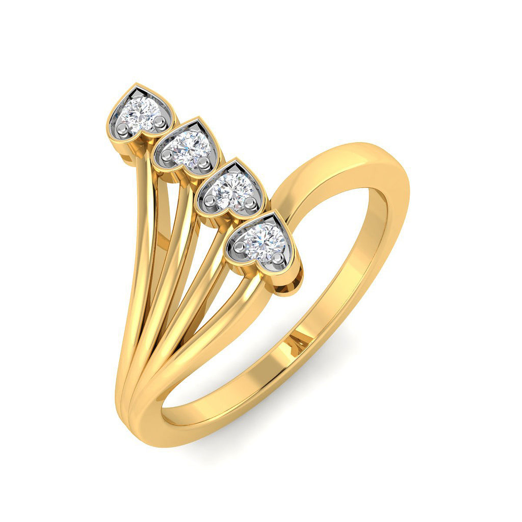 Anillo con Diamantes Creados en Vermeil