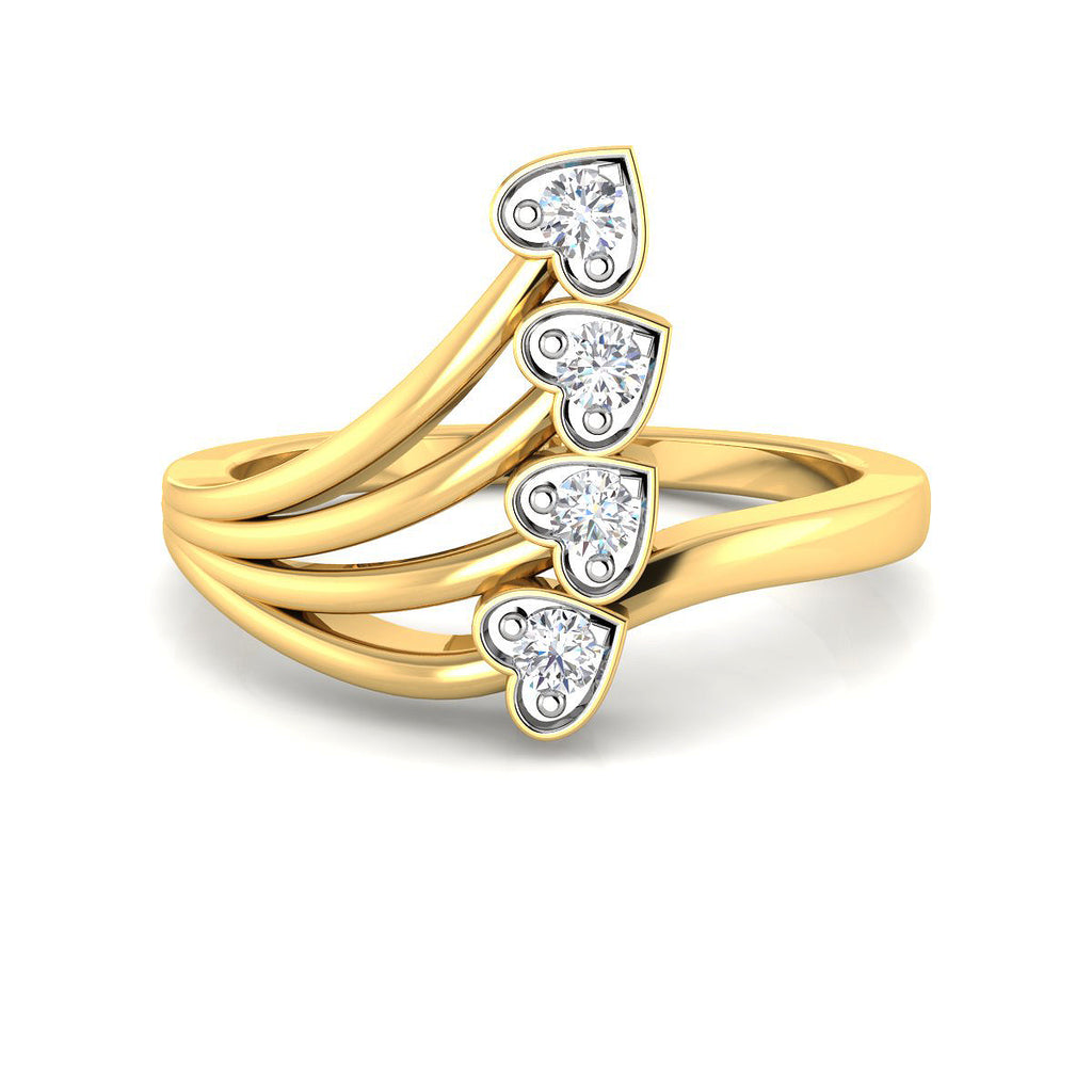 Anillo con Diamantes Creados en Vermeil