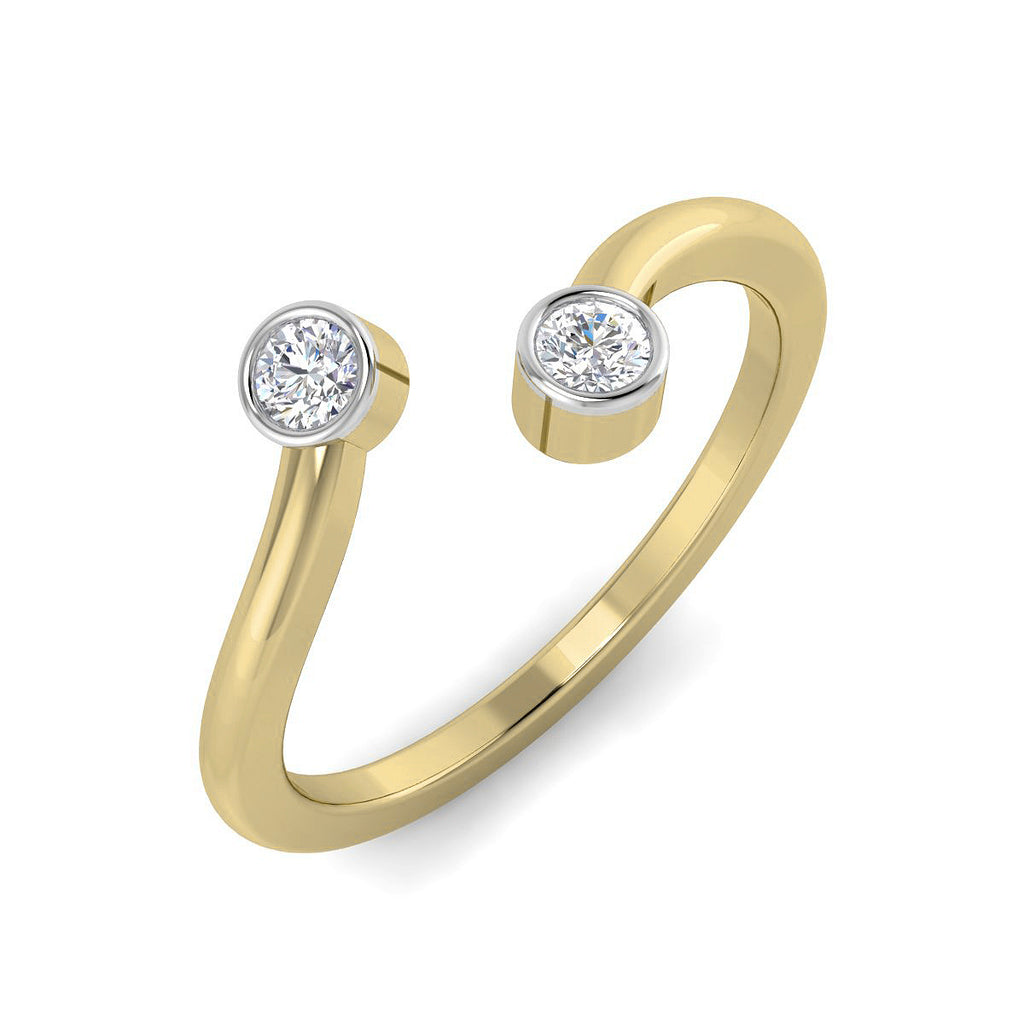 Anillo con Diamantes Creados en Vermeil