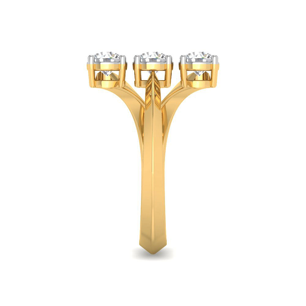 Anillo con Diamantes Creados en Vermeil