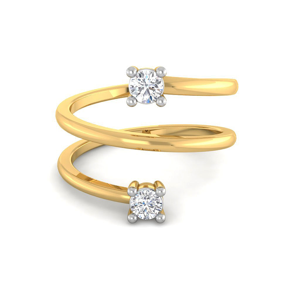 Anillo Espiral de Vermeil con Brillantes Creados