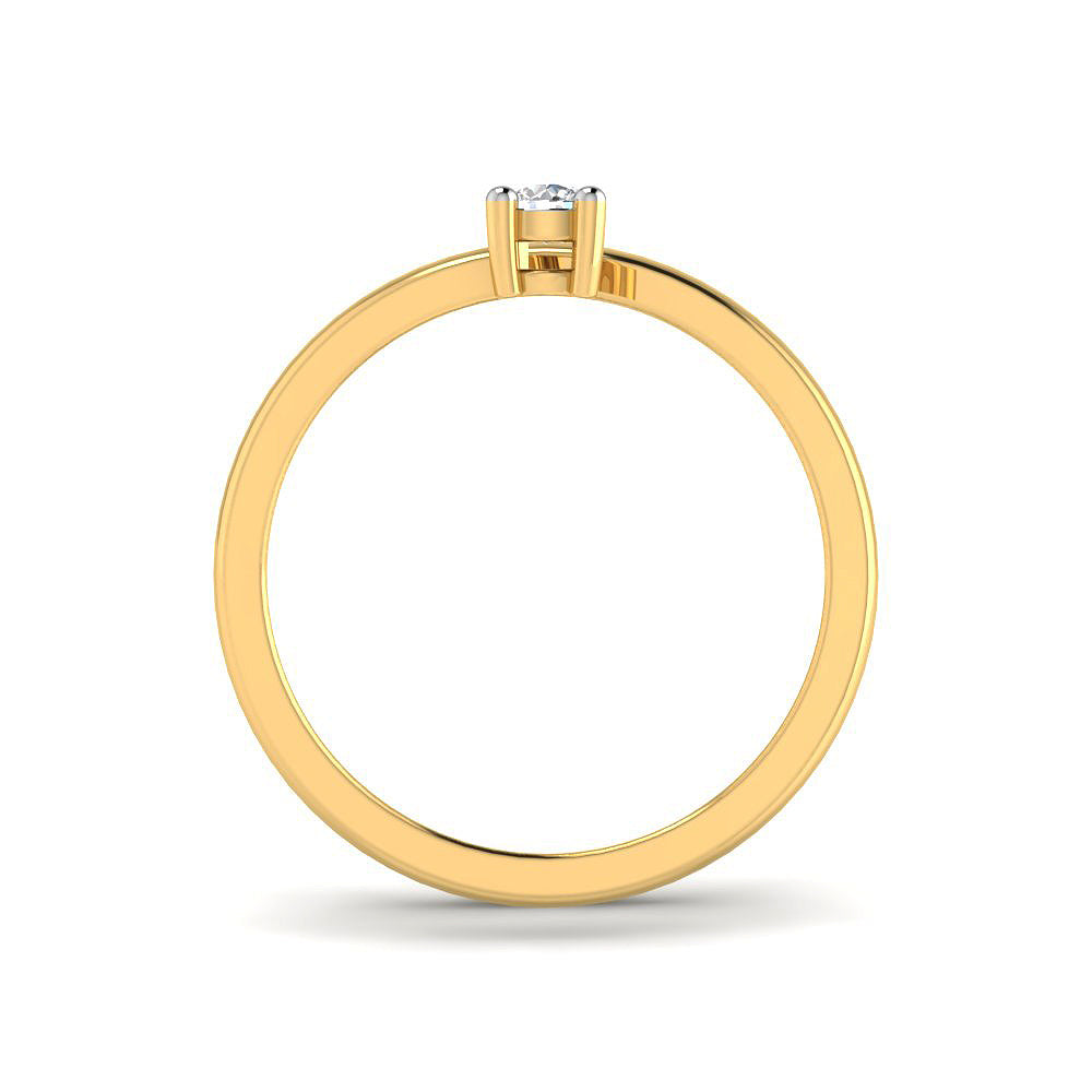 Anillo Espiral con Diamantes Creados en Vermeil