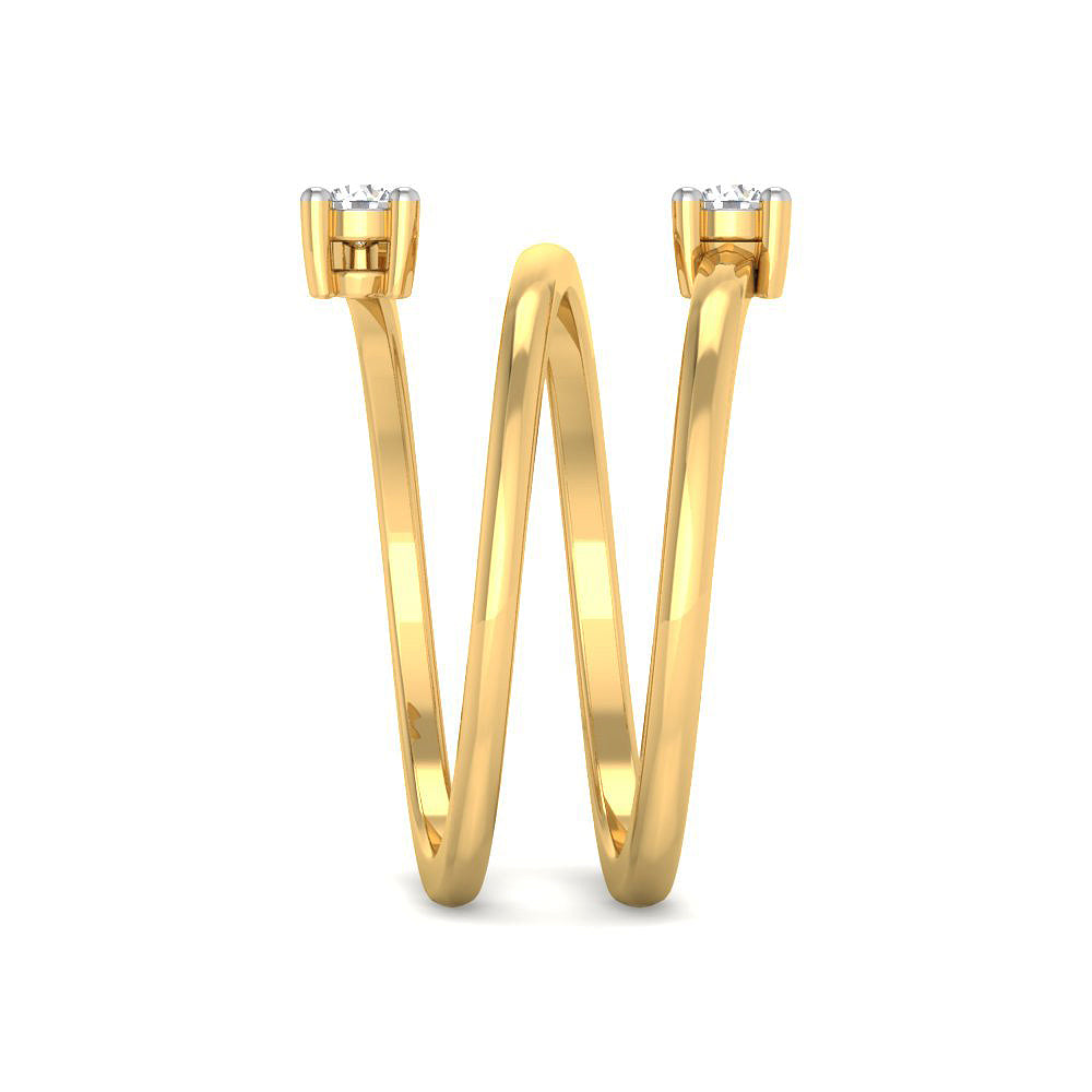 Anillo Espiral con Diamantes Creados en Vermeil