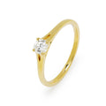 Anillo Solitario Marjorie de Oro 9K con Diamante Creado