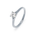 Anillo Solitario Marjorie de Oro Blanco 9K con Diamante