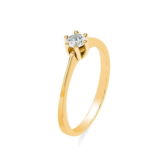 Anillo Solitario Goldis Diamante Creado 0,20 Quilates en Oro Amarillo 18 Kilates