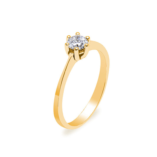 Anillo Solitario Goldis Diamante Creado 0,30 Quilates en Oro Amarillo 18 Kilates