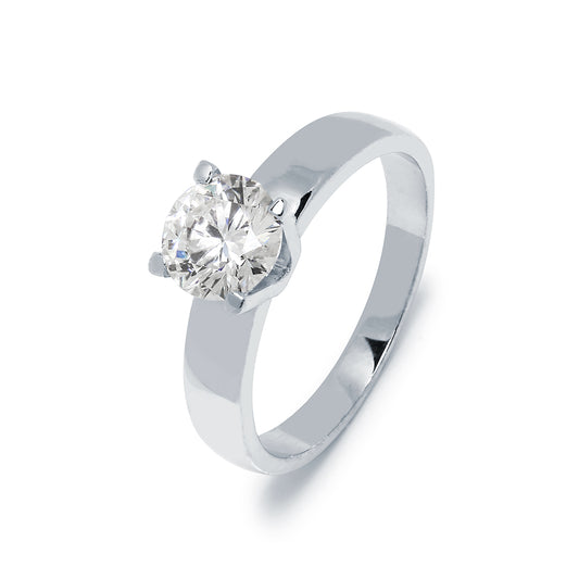 Anillo Solitario Cassari Diamante Creado 1 Quilate en Oro de 9 Kilates