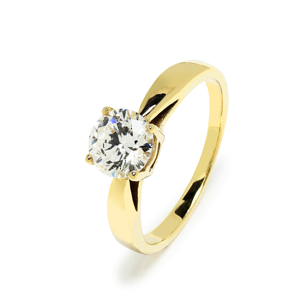 Solitario Bonnie de Oro de 18 Quilates con Diamante Creado
