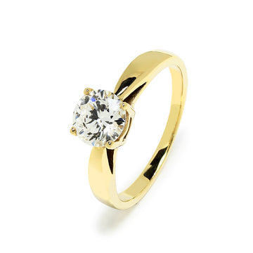Anillo Solitario Bonnie Diamante Creado 1 Quilate en Oro Amarillo 18 Kilates