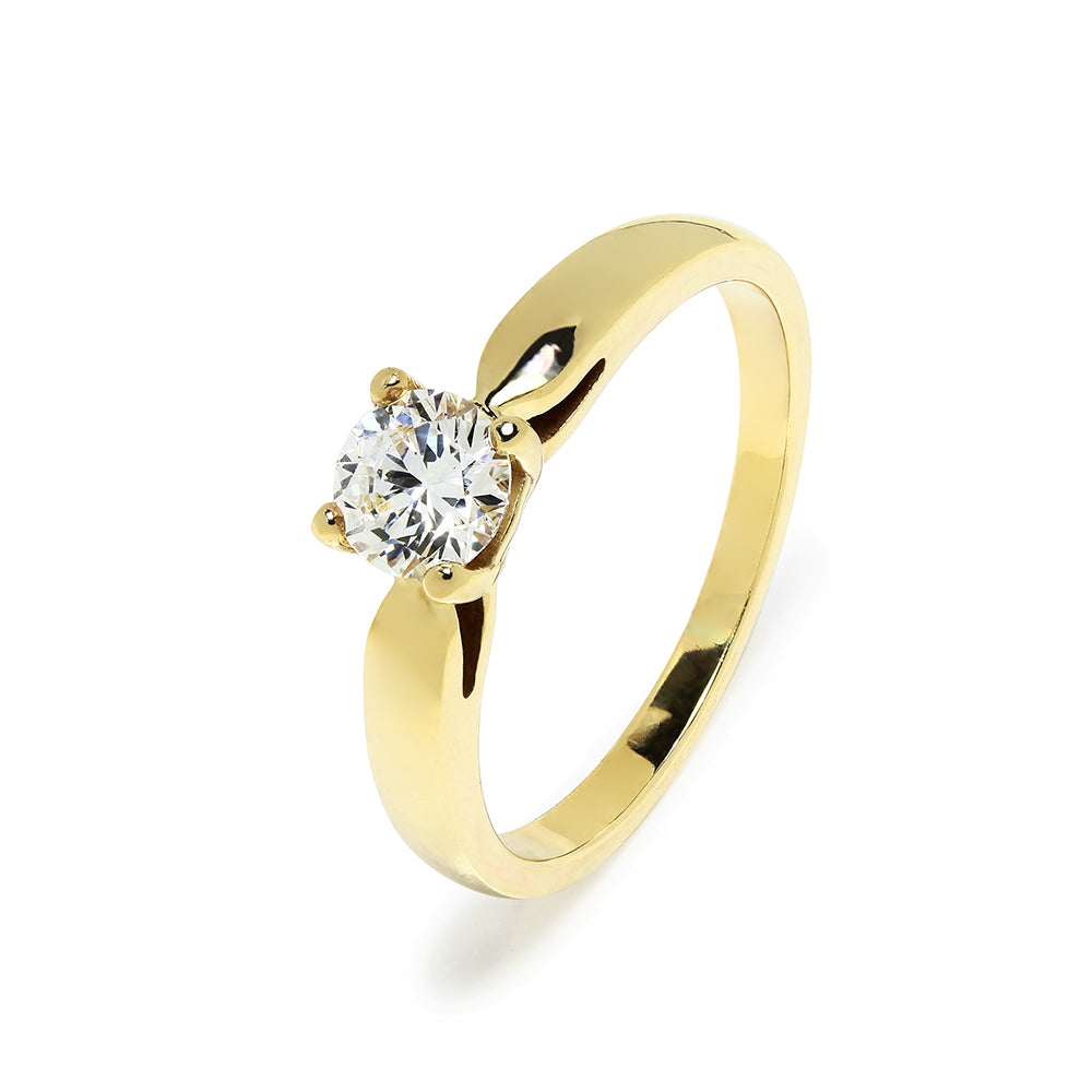 Solitario Bonnie de Oro 18K con Brillantes Creados