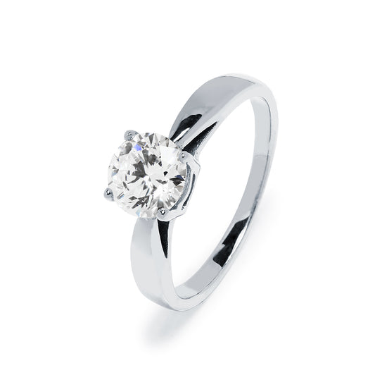 Anillo Solitario Bonnie Diamante Creado 1 Quilate en Oro de 9 Kilates