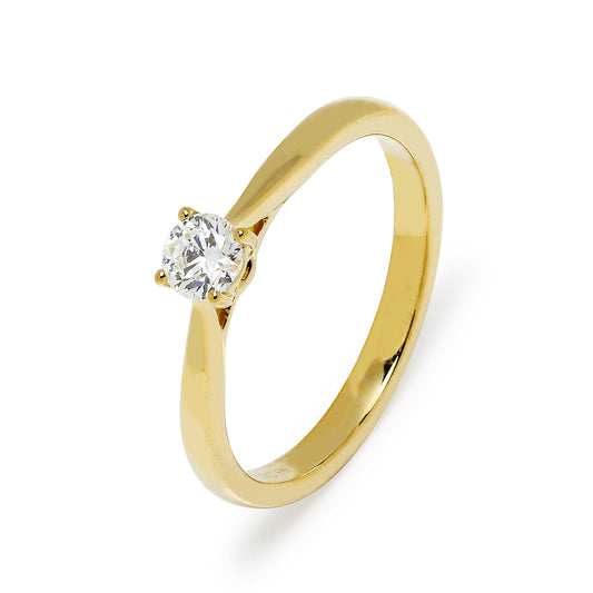Anillo Solitario Lorraine Diamante Creado 0.25 Quilates en Oro Amarillo