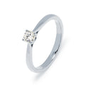 Solitario Lorraine de Oro Blanco 9K con Diamante Creado