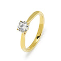 Anillo Solitario Lorraine de Oro 9K con Diamante Creado