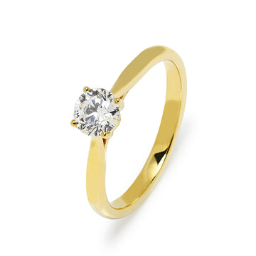 Anillo Solitario Lorraine Diamante Creado 0.50 Quilates en Oro Amarillo