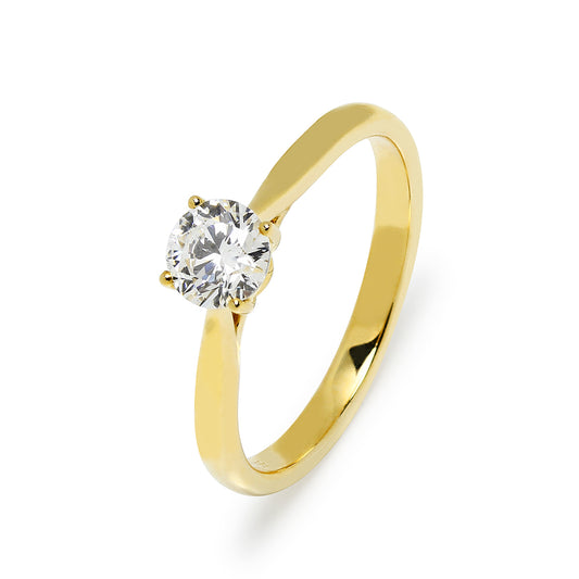 Anillo Solitario Lorraine Diamante Creado 0.50 Quilates en Oro Amarillo
