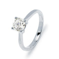 Anillo Solitario Lorraine de Oro Blanco 9K con Diamante