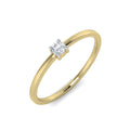 Anillo Solitario 4 Grapas Diamantes Creados en Vermeil  0.06 Quilates