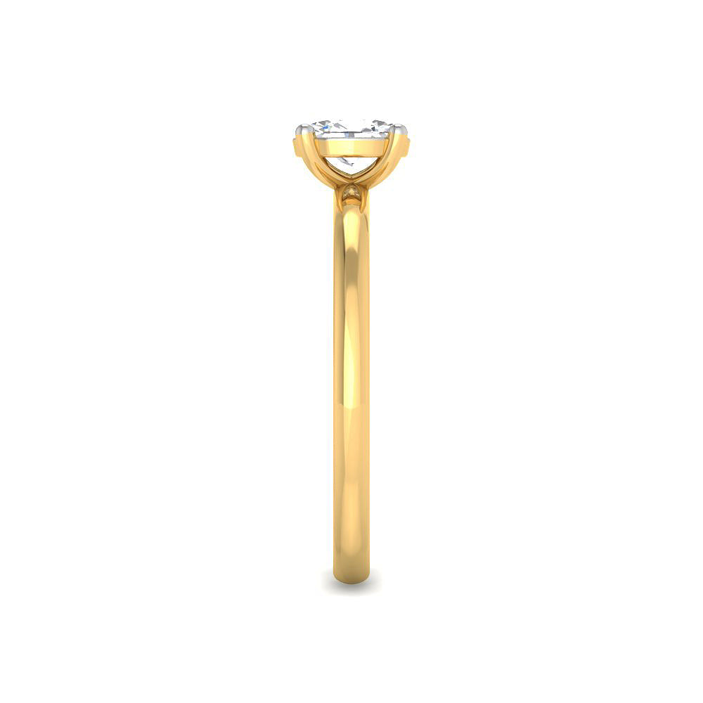 Anillo Solitario con Diamantes Creados en Vermeil