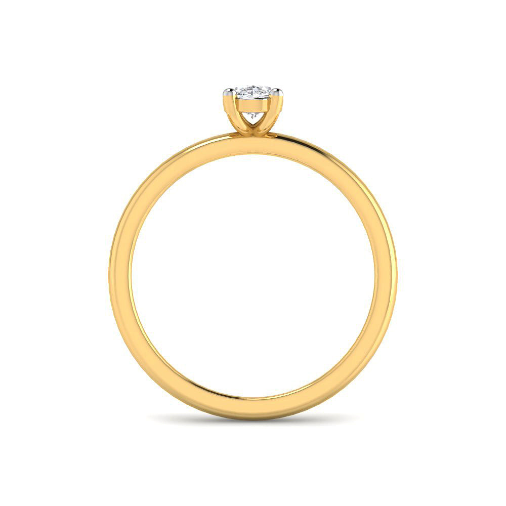 Anillo Solitario con Diamantes Creados en Vermeil