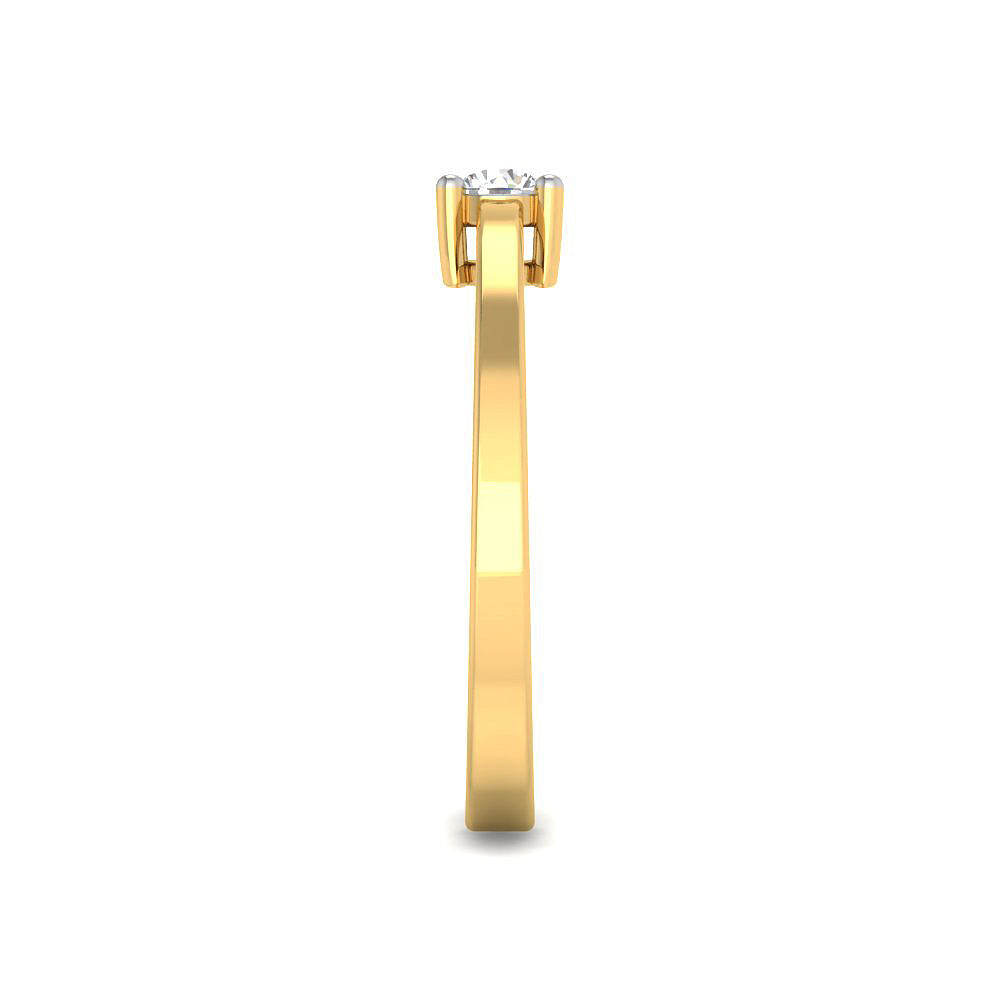 Anillo Solitario de Vermeil con Diamante Creado