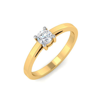 Anillo Solitario 4 Grapas Diamantes Creados 0.23 Quilates en Vermeil