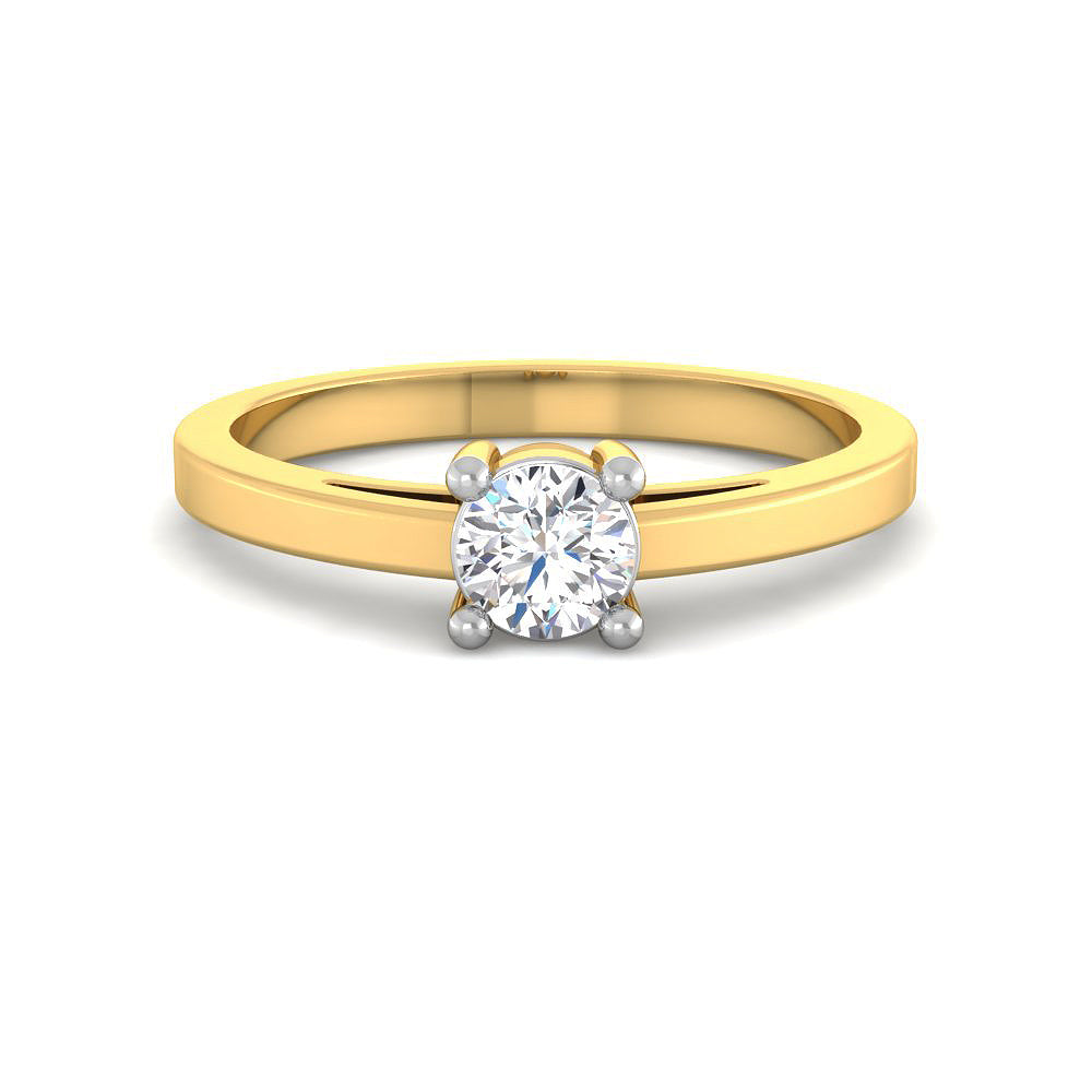Anillo Solitario de Vermeil con Diamante Creado