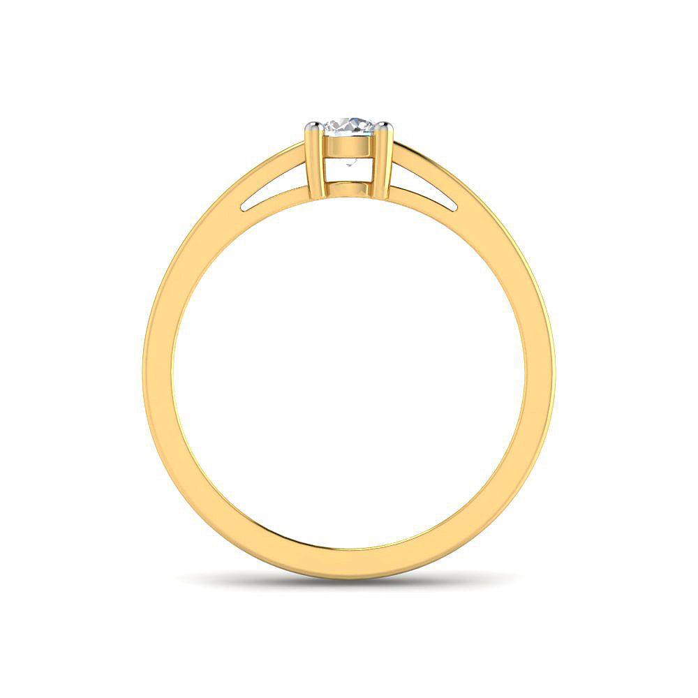 Anillo Solitario con Diamantes Creados en Vermeil