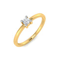 Anillo Solitario con Diamantes Creados en Vermeil