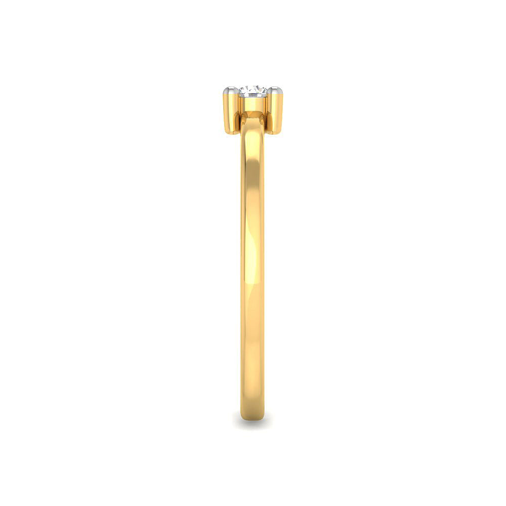 Anillo Solitario con Diamantes Creados en Vermeil