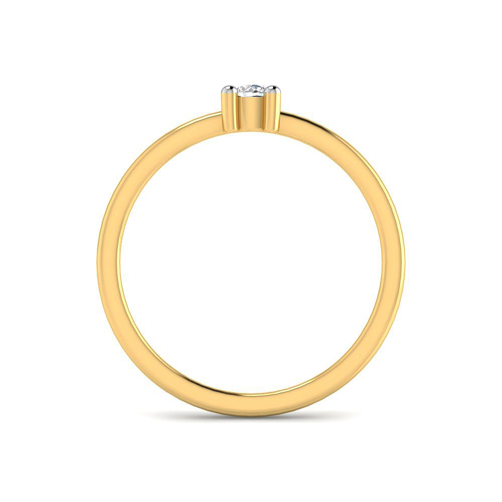 Anillo Solitario con Diamantes Creados en Vermeil