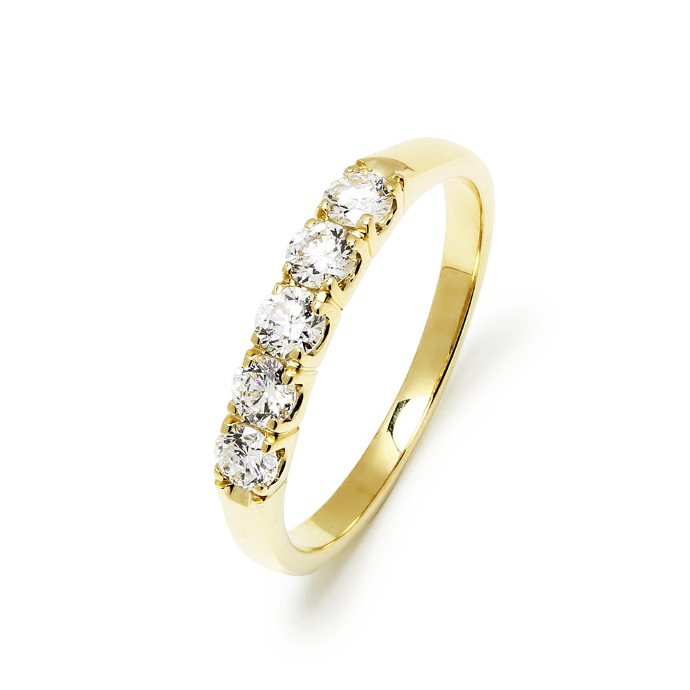 Media Alianza de Oro de 9 Quilates con Diamantes Creados