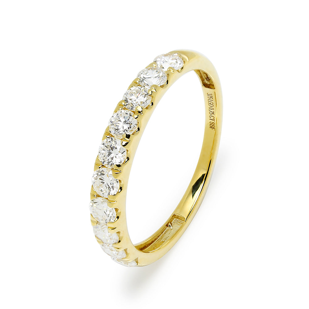 Media Alianza de Oro de 9 Quilates con Diamantes Creados