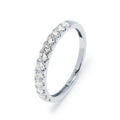 Media Alianza de Oro Blanco de 9 Quilates con Diamantes