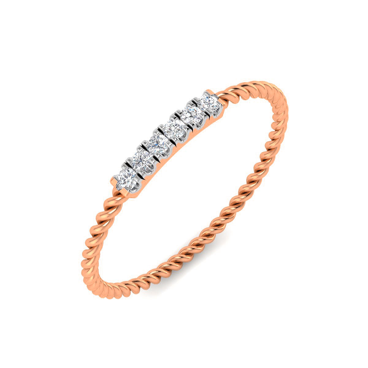 Media Alianza de Vermeil Rosa con Diamantes Creados