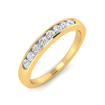Media Alianza con 8 Diamantes Creados 0.29 Quilates en Vermeil
