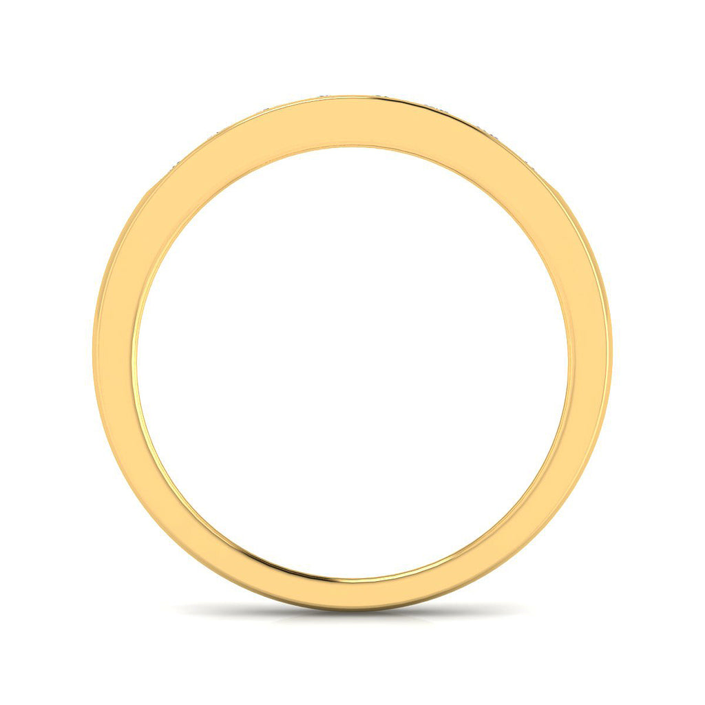 Anillo Media Alianza con Diamantes Creados en Vermeil