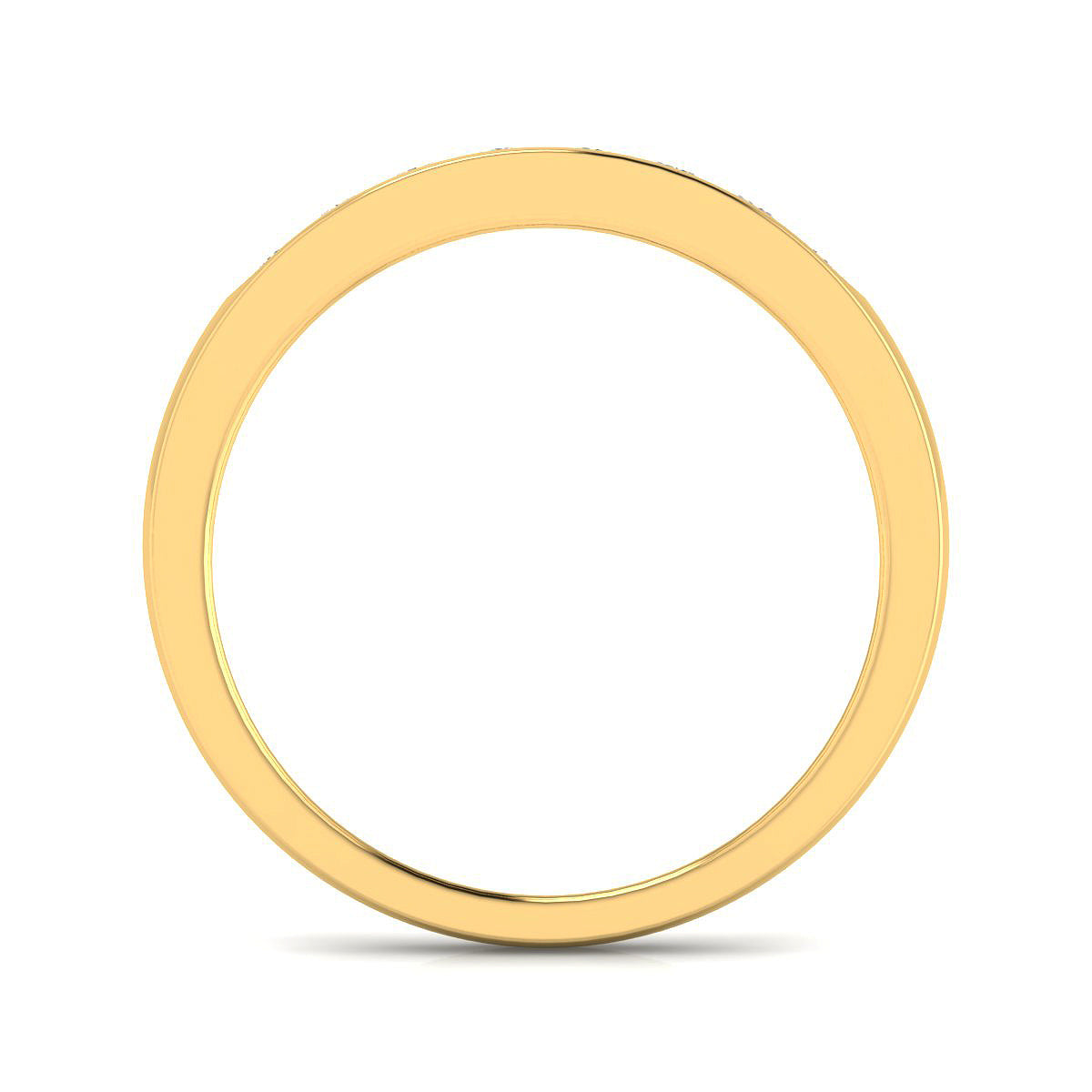 Anillo Media Alianza con Diamantes Creados en Vermeil