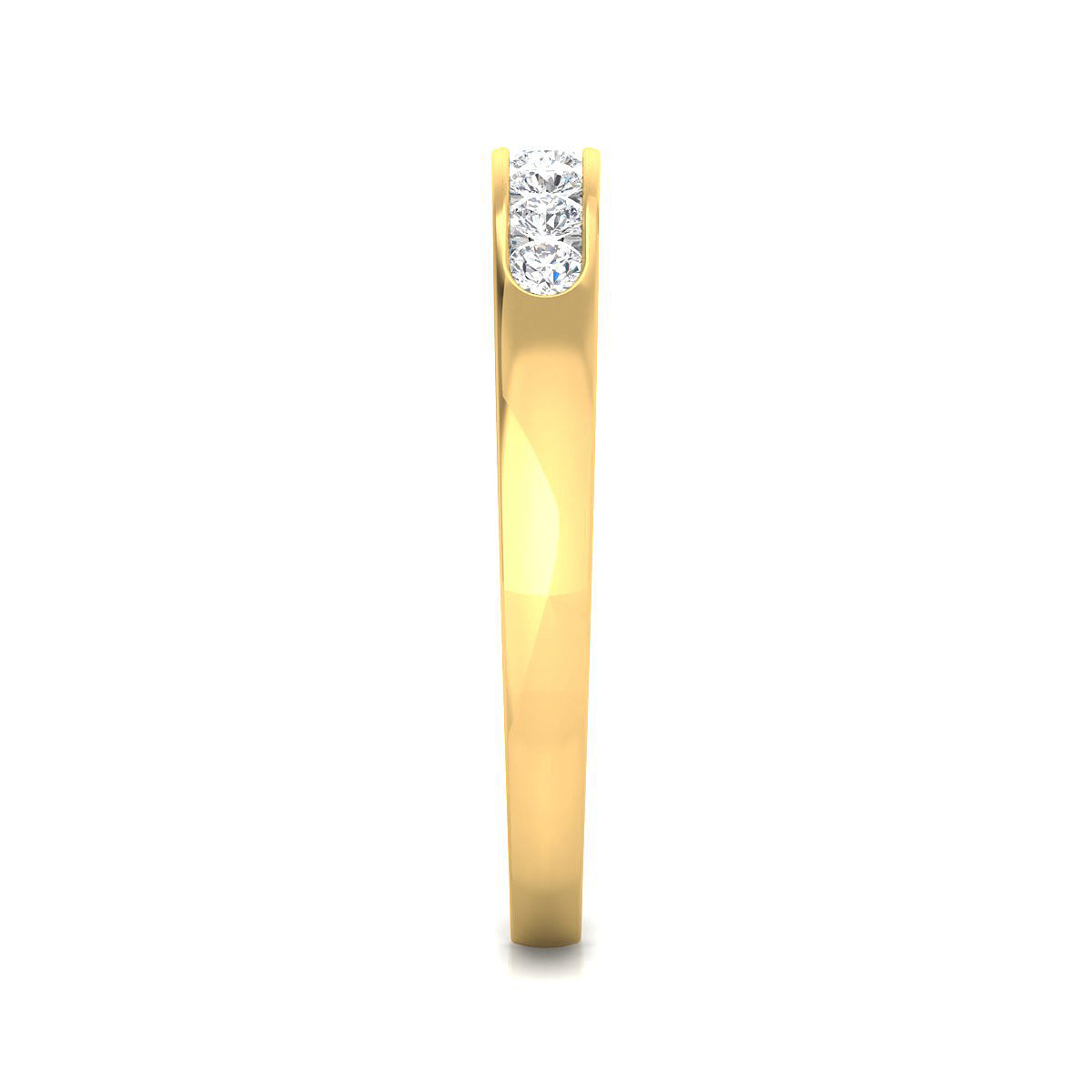 Anillo Media Alianza con Diamantes Creados en Vermeil