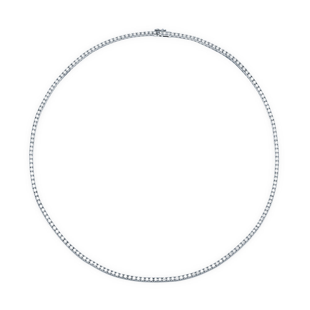Gargantilla Rivière de Oro Blanco 9K con Diamantes
