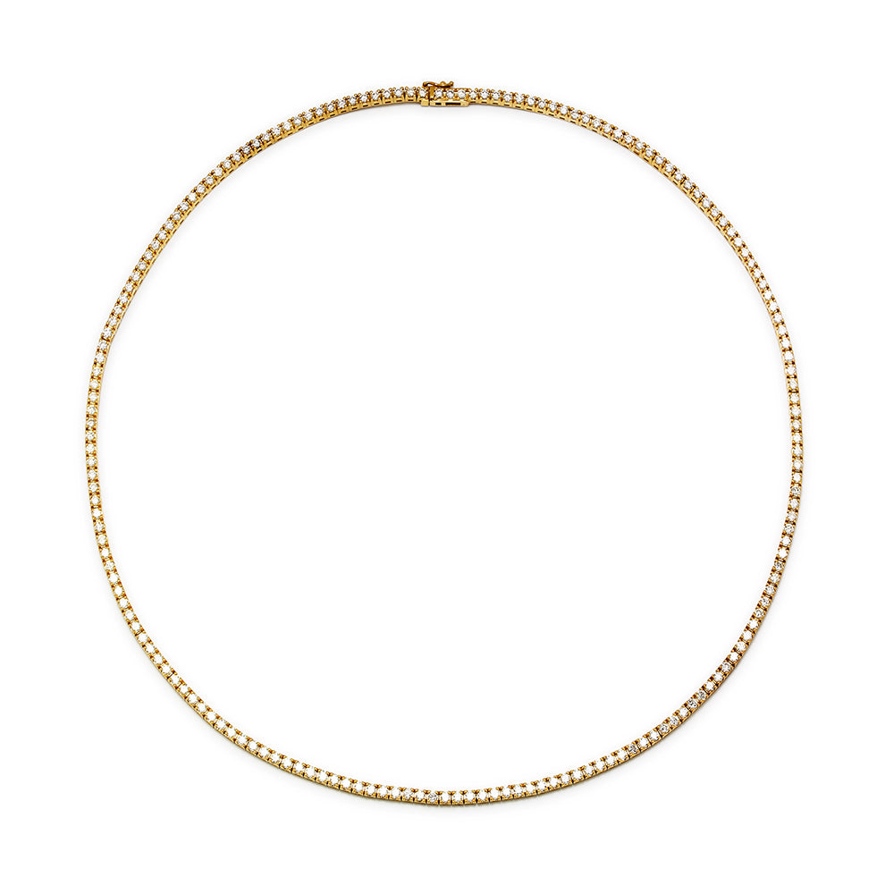 Collar Rivière de Oro de 9 Quilates con Diamantes Creados