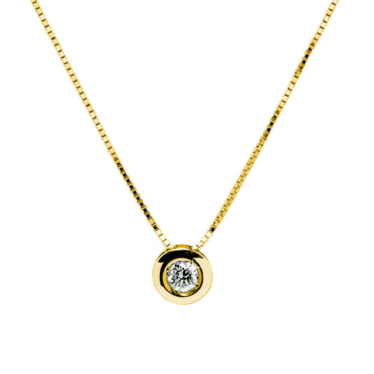 Cadena y Colgante Luz con Diamante Creado de 0,10 quilates en Oro de 18 Kilates