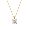 Cadena y Colgante Naila 4 Grapas con Diamante Creado de 1 Quilate en Oro de 18 kilates
