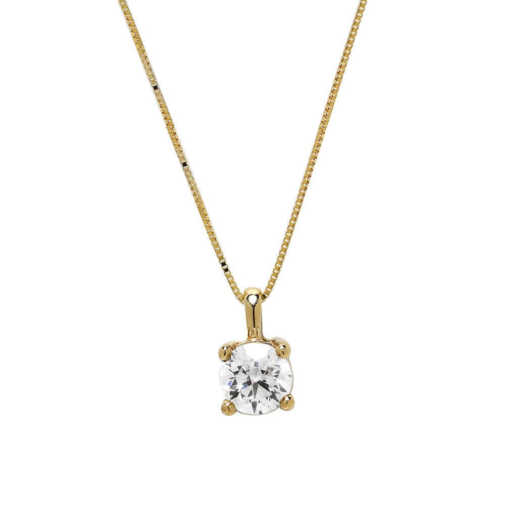 Cadena y Colgante Naila 4 Grapas con Diamante Creado de 0.50 Quilate en Oro de 18 kilates