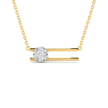 Cadena y Colgante Barras 7 Diamantes Creados 0.21 en Vermeil