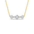 Gargantilla Tres Flores con Diamantes Creados en Vermeil