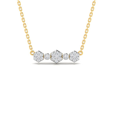 Cadena y Colgante 23 Diamantes Creados 0.29 en Vermeil